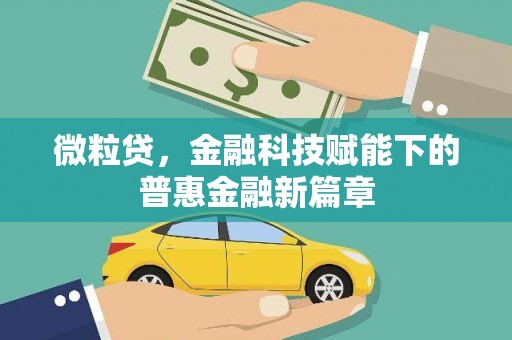 宁明微粒贷，金融科技赋能下的普惠金融新篇章