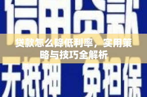 宁明贷款怎么降低利率，实用策略与技巧全解析