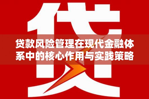 宁明贷款风险管理在现代金融体系中的核心作用与实践策略