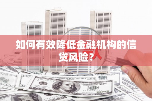 宁明如何有效降低金融机构的信贷风险？