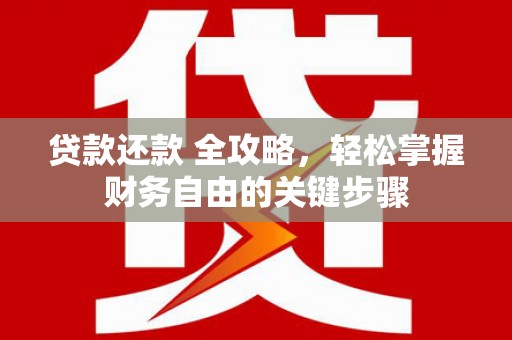 宁明贷款还款 全攻略，轻松掌握财务自由的关键步骤