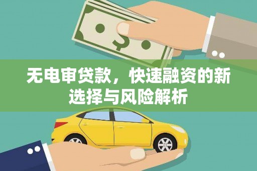 宁明无电审贷款，快速融资的新选择与风险解析