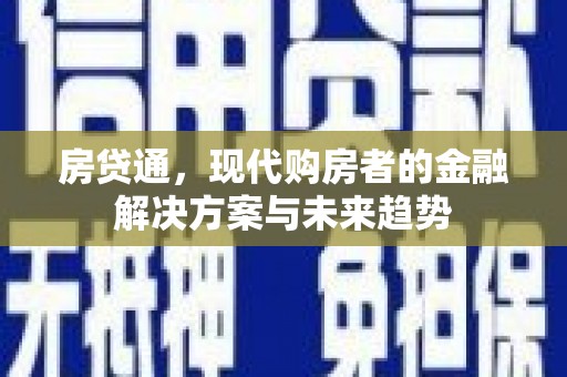 宁明房贷通，现代购房者的金融解决方案与未来趋势