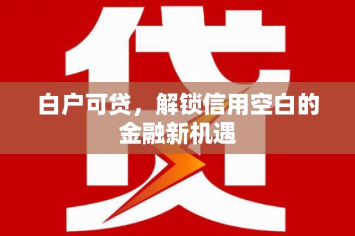 宁明白户可贷，解锁信用空白的金融新机遇