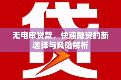 宁明无电审贷款，快速融资的新选择与风险解析