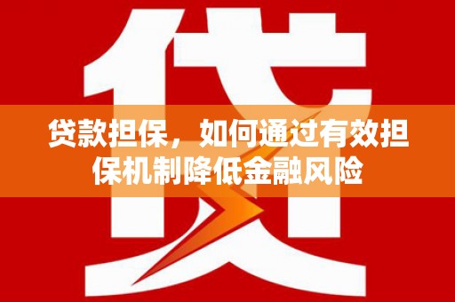 宁明贷款担保，如何通过有效担保机制降低金融风险