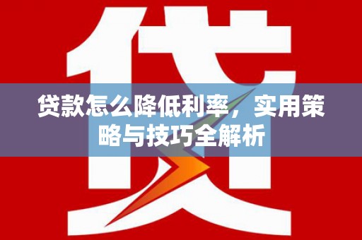 宁明贷款怎么降低利率，实用策略与技巧全解析