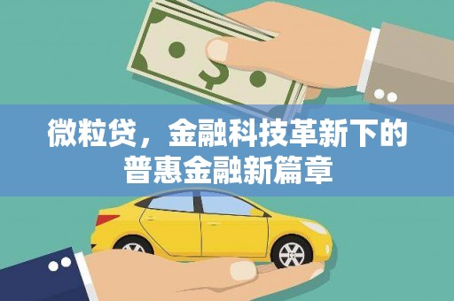 宁明微粒贷，金融科技革新下的普惠金融新篇章