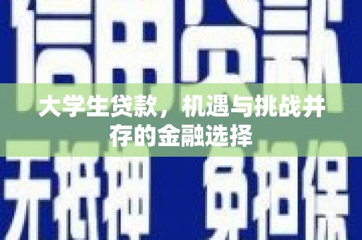 宁明大学生贷款，机遇与挑战并存的金融选择