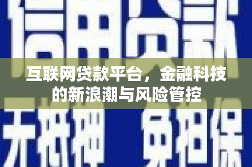 宁明互联网贷款平台，金融科技的新浪潮与风险管控
