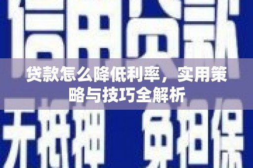 宁明贷款怎么降低利率，实用策略与技巧全解析