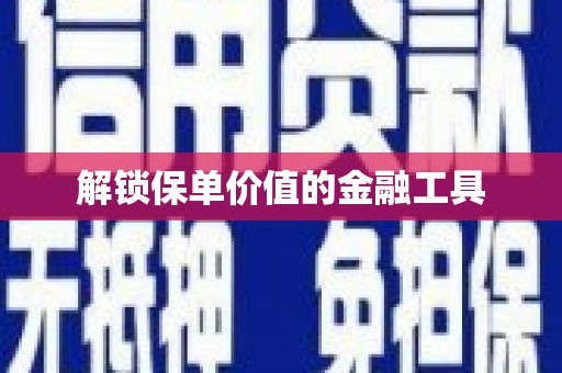 宁明解锁保单价值的金融工具