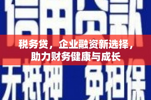 宁明税务贷，企业融资新选择，助力财务健康与成长